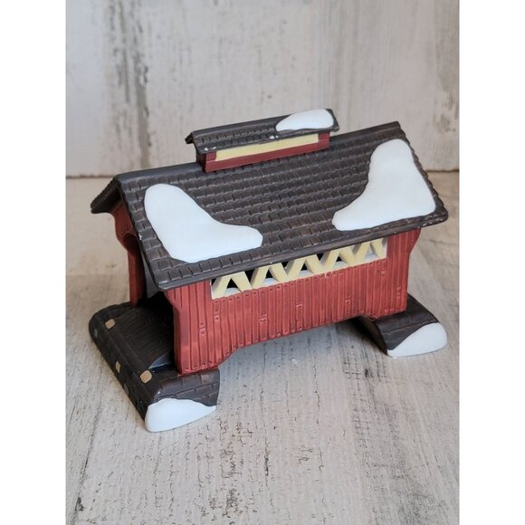 Dept 56 Maple creek red covered bridge xmas figure decor - Picture 3 of 6